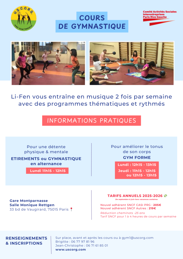 Cours de Gymnastique avec l'USCORG 2025-2026